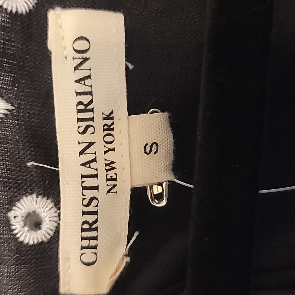 Christian Siriano Linen Blend Crop Top - Picture 2 of 4